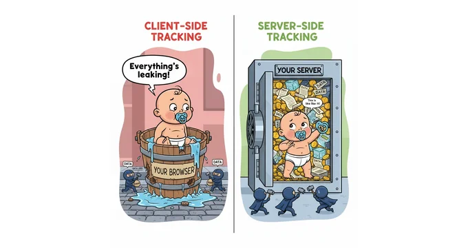 server side tracking for dummies vs client side